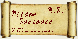 Miljen Kostović vizit kartica